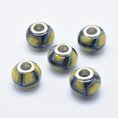 Olive Rondelle Polymer Clay European Beads