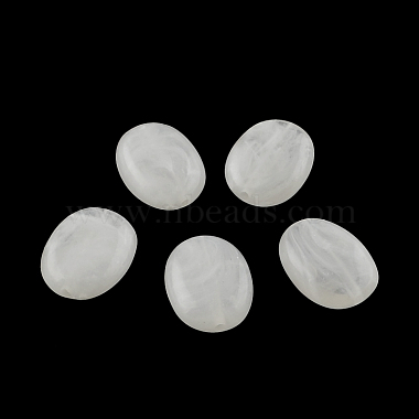 19mm White Oval Acrylic Beads