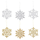 ahadermaker 12 наборы 6 рождественские украшения в виде снежинок из пластика(AJEW-GA0006-04)-1