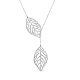 SHEGRACE Fashion Filigree 925 Sterling Silver Pendant Lariat Necklace(JN171A)-1