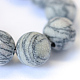 Frosted Natural Black Silk Stone/Netstone Round Bead Strands(X-G-E334-8mm-25)-4
