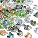 70Pcs 7 Colors Glass Beads, Butterfly, Mixed Color, 7.5x10x5.5mm, Hole: 1mm 10pcs/color(GLAA-CJ0002-52)
