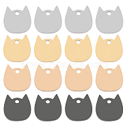 16Pcs 4 Colors 304 Stainless Steel Laser Cut Charms, Stamping Blank Tag, Cat Head, Mixed Color, 11.5x11.5x1.5mm, Hole: 1.6mm, 4pcs/color(STAS-SC0003-38)