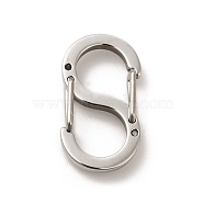 304 Stainless Steel Push Gate Snap Key Clasps, Double Snap S Clasps, Stainless Steel Color, 23x12.5x4mm(STAS-L207-23D-P)