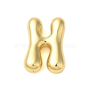 Rack Plating Brass Pendants, Cadmium Free & Lead Free, Long-Lasting Plated, Real 18K Gold Plated, Letter H, 18x13x5mm, Hole: 1.8x2.5mm(KK-C067-10G-H)