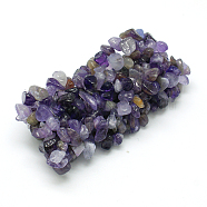 Gemstone Chip Bracelets, Natural Amethyst Chips Jewelry,  about 51mm in diameter(B007)