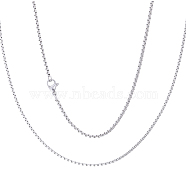 304 Stainless Steel Box Chain Necklace Makings, Stainless Steel Color, 22 inch(56cm), Hole: 2.5mm(AJEW-WH0270-251)