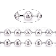 3.28 Feet 304 Stainless Steel Ball Chains, Stainless Steel Color, 4mm(X-CHS-F009-01E-P)