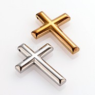 Electroplate Non-Magnetic Synthetic Hematite Pendants, Cross, Mixed Color, 42x30x6mm, Hole: 1mm(G-F180-12)
