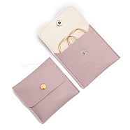 PU Leather Jewelry Pouches, Jewelry Gift Bags with Snap Button, for Ring Necklace Earring Bracelet, Square, Thistle, 8x8cm(WG48807-05)