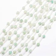 Natural Flower Amazonite Beads, Rose, 8x6~7mm, Hole: 1mm(G-O156-A-06)