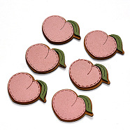Faux Suede Patches, Costume Ornament Accessories, for Magic Tape Hair Clip Making, Peach, Pink, 34.5x44x3mm(X-FIND-R075-25)