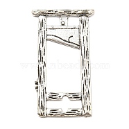 Plated Alloy Big Pendants, Guillotine, Antique Silver, 50.5x29x2mm, Hole: 2.2mm(PALLOY-D020-10AS)
