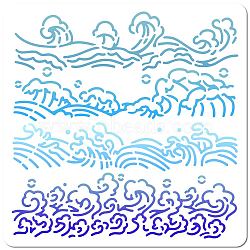 Wave PET Plastic Hollow Out Drawing Painting Stencils Templates, Square, 300x300mm(DIY-WH0244-280)