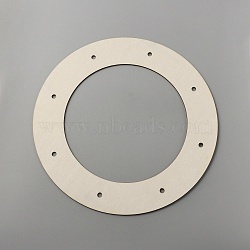 Unfinished Wooden Wreath Ring with Pre-Cut Holes for Crafts, Home Decor, Wall Door Hanging Wreaths, Floral Hoop Garland, BurlyWood, 300x2.5mm, Hole: 7mm, Inner Diameter: 200mm(WOOD-WH0030-41A)