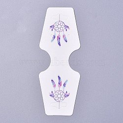 Cardboard Fold Over Paper Display Hanging Cards, Used For Necklace, Earrings and Pendants Accessory Display, Colorful, 120x45x0.4mm, Hole: 2mm and 6.5x18mm(CDIS-E007-02)