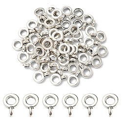 Tibetan Style Alloy Tube Bails, Rondelle, Antique Silver, 6.5x2mm, Hole: 2mm, Inner Diameter: 3mm(PALLOY-YW0001-37)