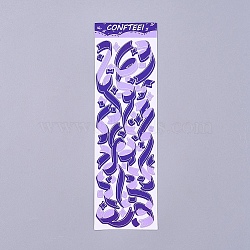 Decorative Labels Stickers, DIY Handmade Scrapbook Photo Albums, Purple, 165x50x0.5mm, Pattern: 6~72mm(DIY-L037-C02)