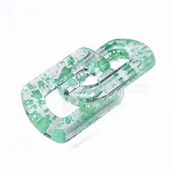 Transparent Acrylic Linking Rings, Quick Link Connectors, for Cable Chains Making, Twist Oval, Medium Sea Green, 30.5x20.5x4mm, Inner Diameter: 8x18mm(OACR-N009-017A-13)