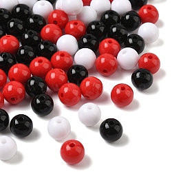 100pcs 3 Colors Opaque Acrylic Beads, Round, Mixed Color, 8x7mm, Hole: 2mm, 100pcs/set(MACR-YW0004-01B-05)