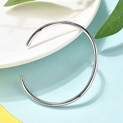 304 Stainless Steel Cuff Bangles for Women Men, Stainless Steel Color, Inner Diameter: 2-1/8x2-1/2 inch(6.4x53cm)(STAS-B082-08P)