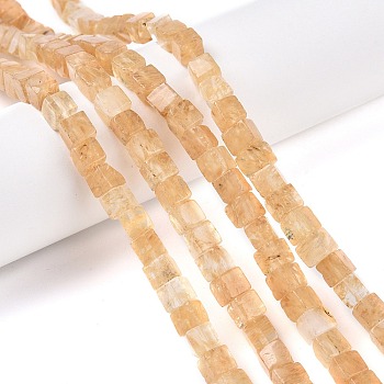 Watermelon Stone Glass Beads Strands, Cube, 6~7x6~6.5x6~6.5mm, Hole: 1mm, about 60~61pcs/strand, 15~15.366''(38.1~39cm)