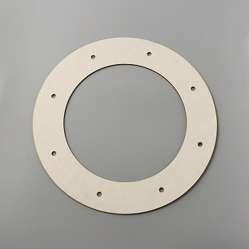 Unfinished Wooden Wreath Ring with Pre-Cut Holes for Crafts, Home Decor, Wall Door Hanging Wreaths, Floral Hoop Garland, BurlyWood, 300x2.5mm, Hole: 7mm, Inner Diameter: 200mm