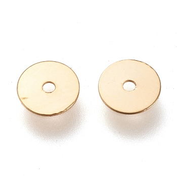 304 Stainless Steel Spacer Beads, Flat Round, Golden, 6x0.2mm, Hole: 1mm
