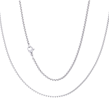 304 Stainless Steel Box Chain Necklace Makings, Stainless Steel Color, 22 inch(56cm), Hole: 2.5mm