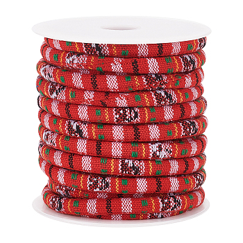 10M Ethnic Style Nylon Braided String, with Spool, Red, 7mm, about 10.94 Yards(10m)/Roll