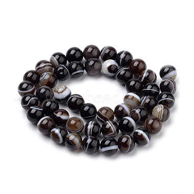 Chapelets de perles en agate à rayures naturelles/agates à bandes(G-S259-04A-8mm)-2