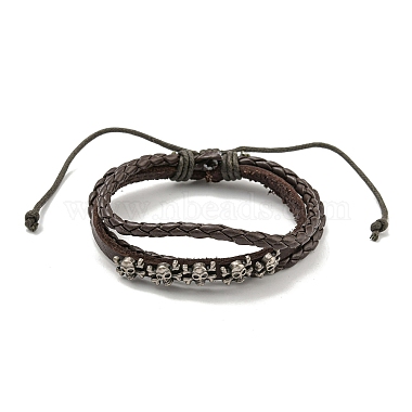 Coconut Brown Skull Imitation Leather Bracelets