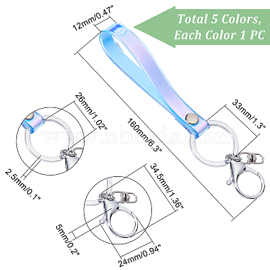 5Pcs 5 Colors Laser Plastic Keychains(KEYC-GA0001-12)-2