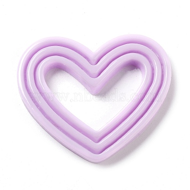 Lilac Heart Resin Cabochons