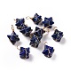 Pendentifs enveloppés de fil de cuivre teint lapis lazuli naturel(G-B041-02G-13)-1