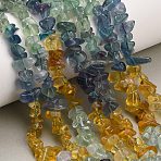 Natural Multicolor Fluorite Beads Strands, Chip, 5~10x4~11x2~6mm, Hole: 0.8mm, 15.35''(39cm)(G-D109-B02)