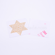 Self Adhesive Brass Stickers, Scrapbooking Stickers, for Epoxy Resin Crafts, Golden, Star of David Pattern, 39x36x0.1mm(DIY-TAC0005-38C-4cm)