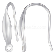 5 Pairs 925 Sterling Silver Earring Hooks, with Horizontal Loops, Teardrop, Stainless Steel Color, 15.5~16.5x9x3.3mm, Hole: 1.2mm, 20 Gauge, Pin: 0.8mm(STER-BBC0001-46)