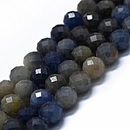 Natural Sapphire Beads Strands, Faceted(64 Facets), Round, 6.5mm, Hole: 0.9mm, about 59~60pcs/strand, 15.16 inch(38.5cm)(G-G927-21B)