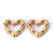 304 Stainless Steel Linking Rings, Heart, Golden, 13x15x2.5mm, Inner Diameter: 5X9.5mm(STAS-T052-19B-G)