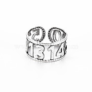 Men's Iron Cuff Finger Rings, Open Rings, Cadmium Free & Lead Free, Antique Silver, US Size 5 1/4(15.9mm)(RJEW-N029-029)