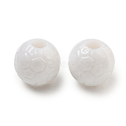 Opaque Acrylic European Beads, Large Hole Beads, Ball, White, 11.5~12mm, Hole: 4mm, about 625pcs/500g(SACR-L007-004A)