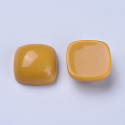 Resin Cabochons, Square, Goldenrod, 14.5~15x14.5~15x7~7.5mm(RESI-WH0008-06C)