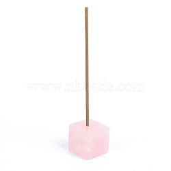 Natural Rose Quartz Incense Burners Holder, Aromatherapy Furnace Home Decor, Cube, 15~25mm(PW-WG6B9B9-14)