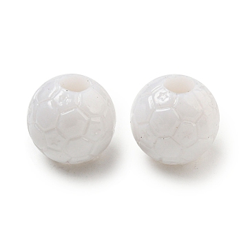 Opaque Acrylic European Beads, Large Hole Beads, Ball, White, 11.5~12mm, Hole: 4mm, about 625pcs/500g