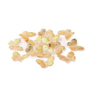 Transparent Acrylic Pendants, Butterfly, DIY Jewelry Making Finding, Gold, 30x40x4mm, Hole: 1.6mm, 251pcs/500g