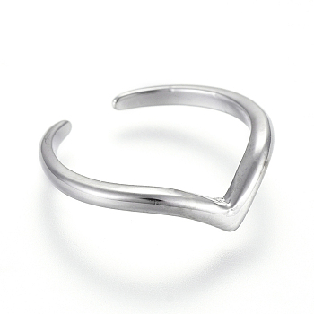 Adjustable Brass Toe Rings, Open Cuff Rings, Open Rings, Platinum, US Size 1 3/4(13mm)