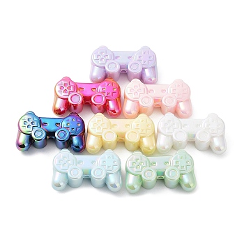UV Plating Opaque Acrylic Beads, Game Machine, Iridescent, Mixed Color, 24x38.5x12mm, Hole: 2.5mm