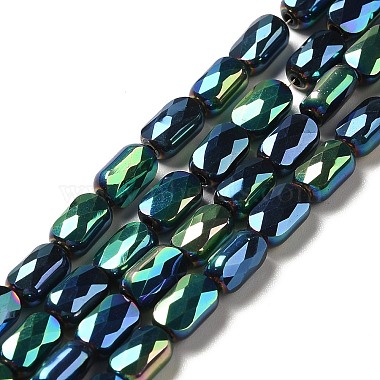 Dark Green Oval Glass Beads