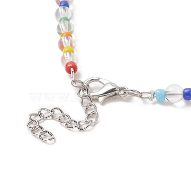 Natural Quartz Crystal & Glass Seed Bead Beaded Necklaces for Women(NJEW-JN04262)-3